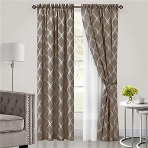 52 x 84 in. Bombay Double Layered Rod Pocket Panel, Brown
